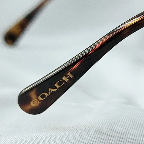 Coach Sunglasses HC7101B Square Brown Gold‎ Floral Accents Frames Only Rare OG - Picture 9 of 12